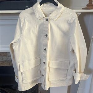 Me by Jennie Garth Cream Denim Button-Up Jacket - 1X - NWOT